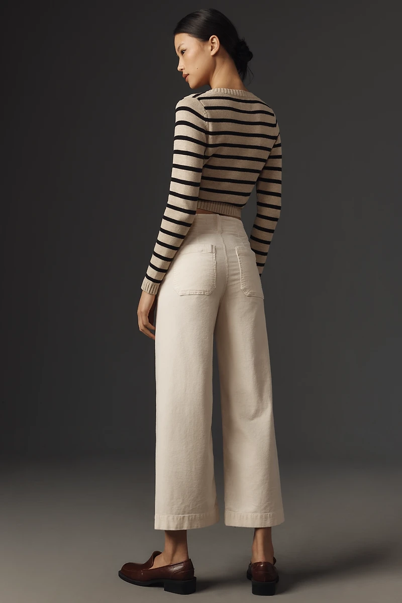 The Colette Corduroy Crop Wide-Leg Pants by Maeve