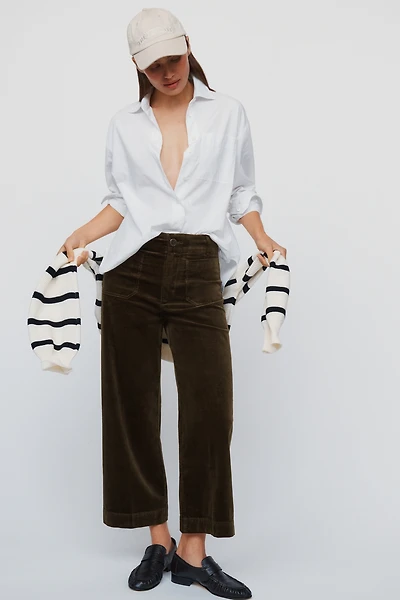 Maeve Colette Corduroy Crop Wide-Leg Pants