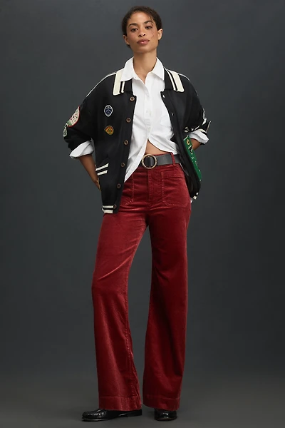 The Colette Corduroy Full-Length Wide-Leg Pants by Maeve