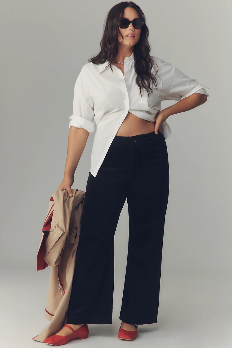 The Colette Corduroy Full-Length Wide-Leg Pants by Maeve
