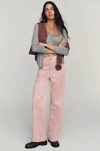 Maeve Colette Corduroy High-Rise Wide-Leg Full-Length Pants