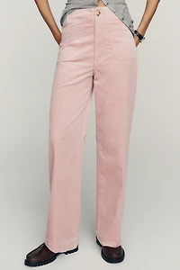 Maeve Colette Corduroy High-Rise Wide-Leg Full-Length Pants