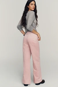 Maeve Colette Corduroy High-Rise Wide-Leg Full-Length Pants