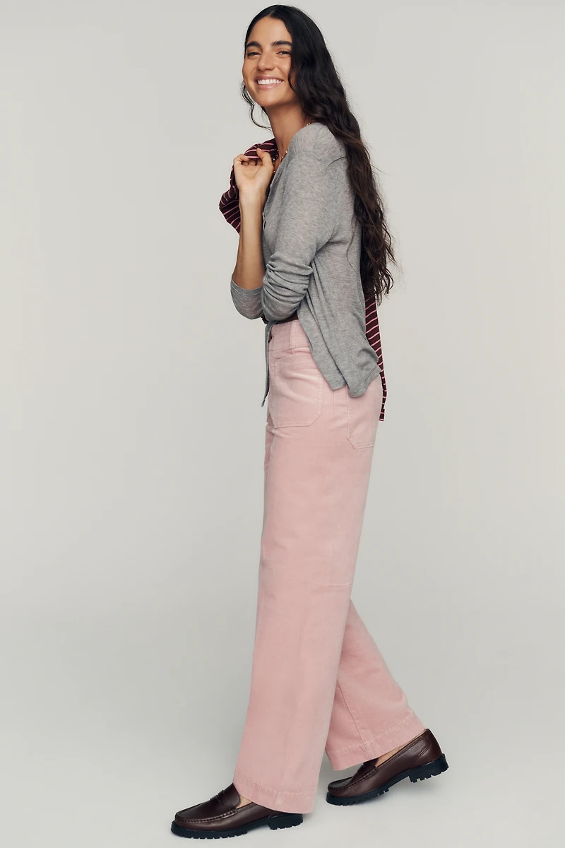 Maeve Colette Corduroy High-Rise Wide-Leg Full-Length Pants