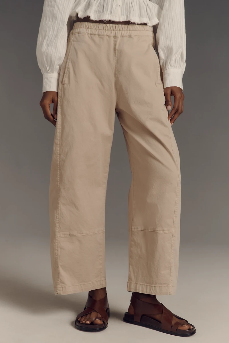 The Izzie Relaxed Pull-On Barrel Pants by Pilcro: Twill Edition