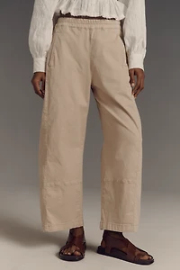 The Izzie Relaxed Pull-On Barrel Pants by Pilcro: Twill Edition