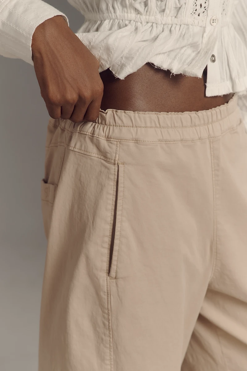 The Izzie Relaxed Pull-On Barrel Pants by Pilcro: Twill Edition