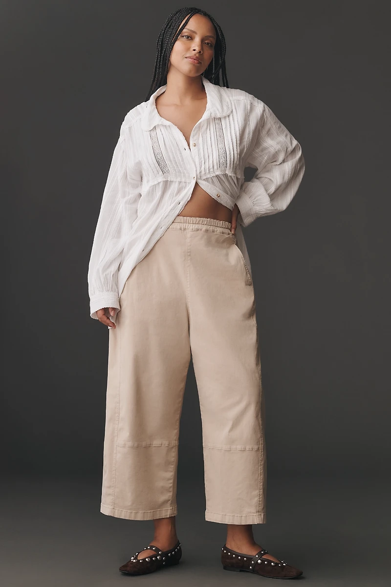 The Izzie Relaxed Pull-On Barrel Pants by Pilcro: Twill Edition
