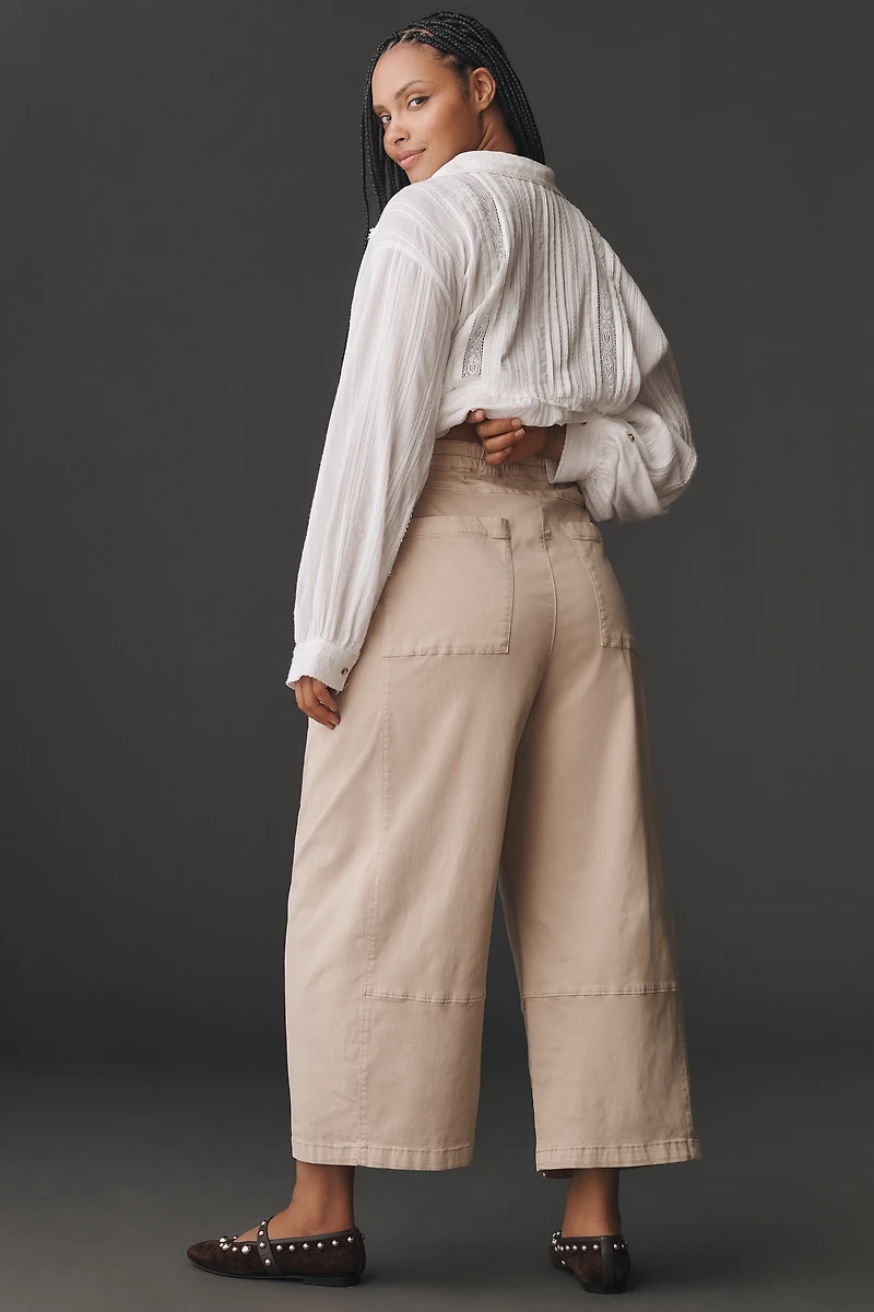 The Izzie Relaxed Pull-On Barrel Pants by Pilcro: Twill Edition