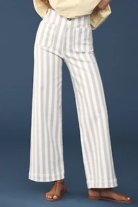 The Colette Striped Full-Length Wide-Leg Pants by Maeve
