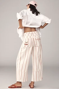 The Izzie Relaxed Pull-On Barrel Pants by Pilcro: Striped Edition