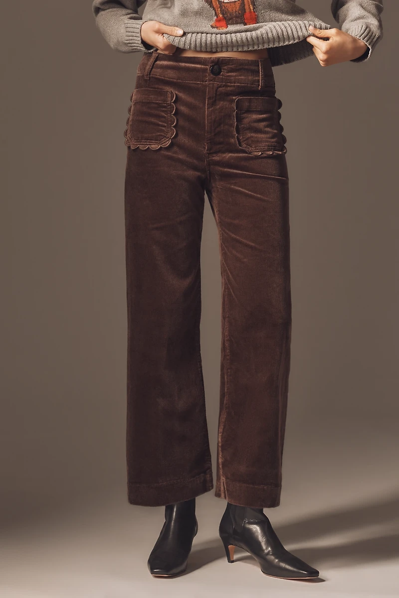 The Colette Corduroy Crop Wide-Leg Pants by Maeve