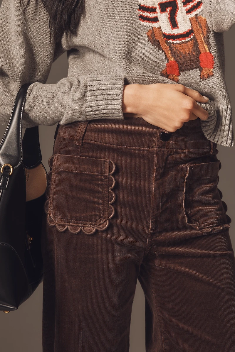 The Colette Corduroy Crop Wide-Leg Pants by Maeve