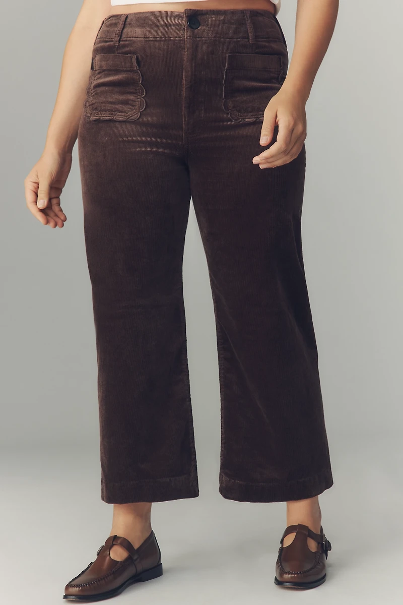 The Colette Corduroy Crop Wide-Leg Pants by Maeve