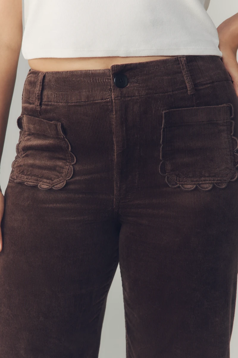 The Colette Corduroy Crop Wide-Leg Pants by Maeve