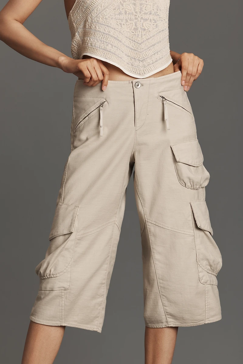 Pilcro Crop Cargo Balloon Pants