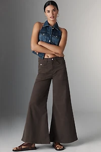 Pilcro High-Rise Wide-Leg Flare Pants