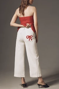 The Colette Bow Corduroy Crop Wide-Leg Pants by Maeve