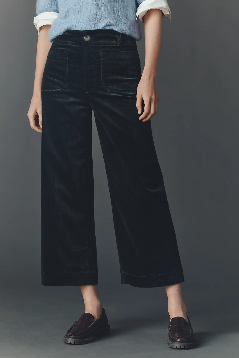 The Colette Bow Corduroy Crop Wide-Leg Pants by Maeve