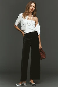 The Colette Full-Length Velvet Pants by Maeve