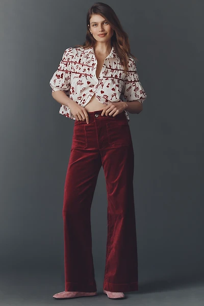 The Colette Full-Length Velvet Pants by Maeve