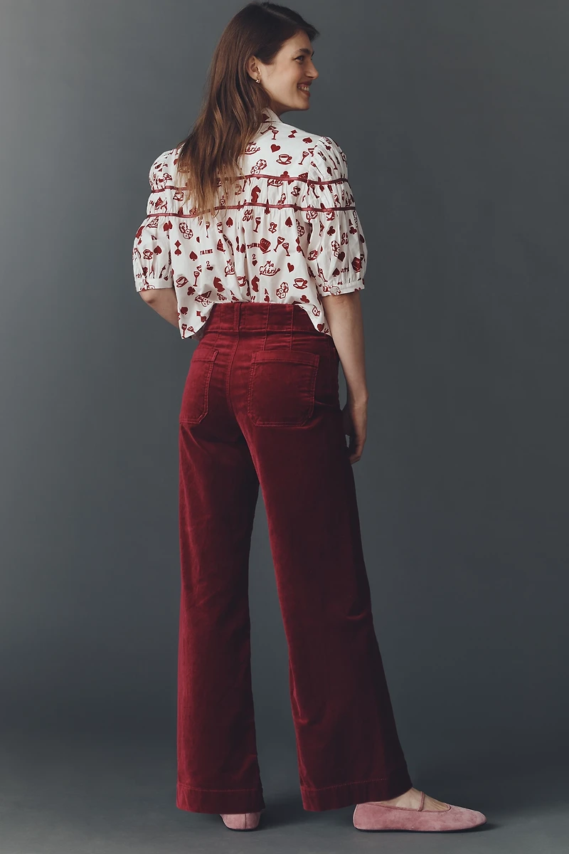 The Colette Full-Length Velvet Pants by Maeve