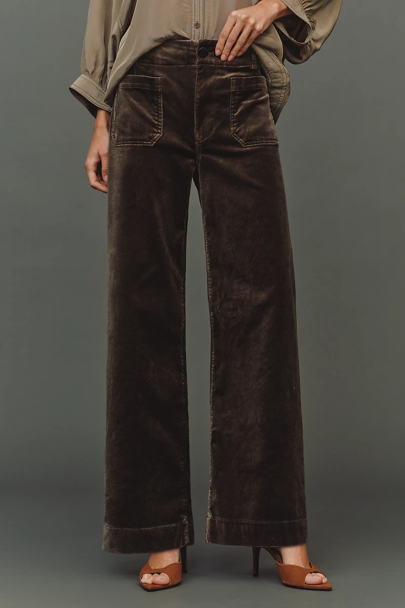 The Colette Full-Length Velvet Pants by Maeve