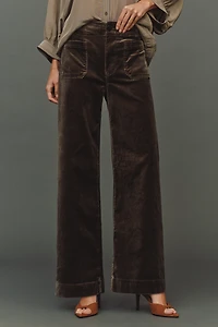 The Colette Full-Length Velvet Pants by Maeve