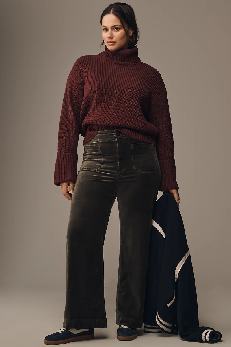 The Colette Full-Length Velvet Pants by Maeve