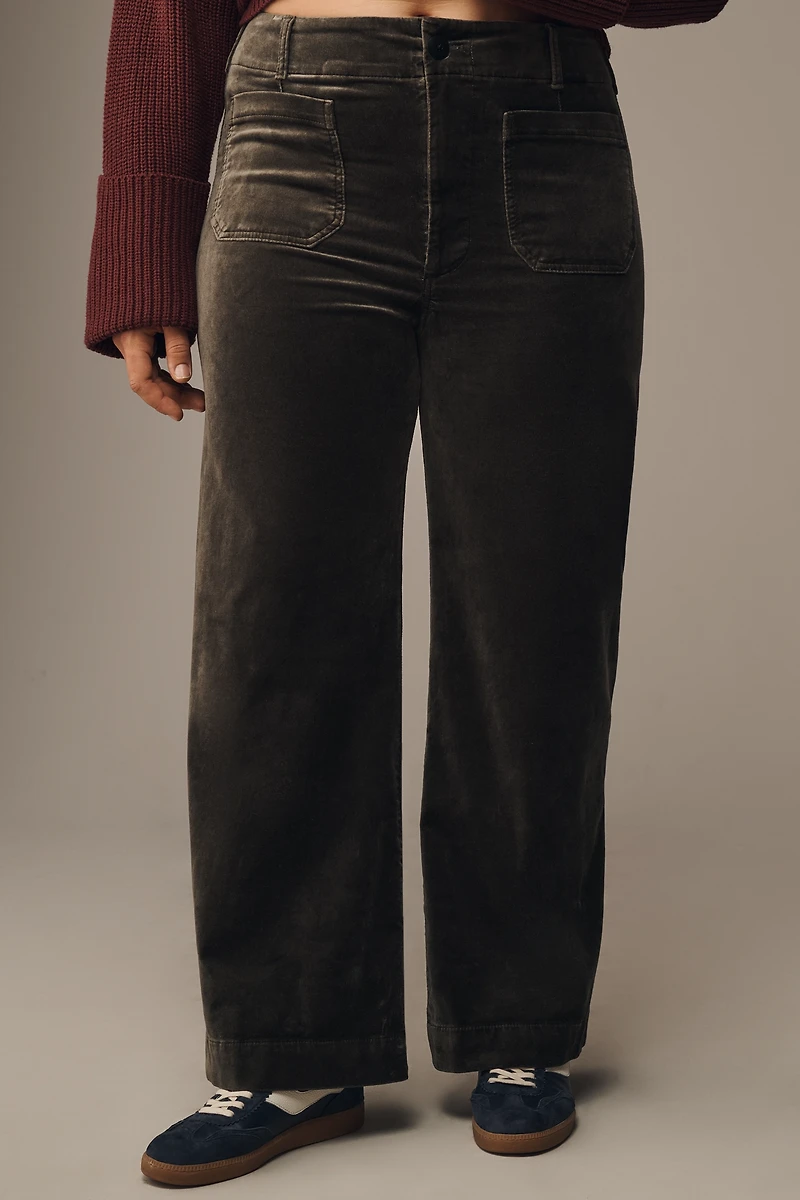 The Colette Full-Length Velvet Pants by Maeve