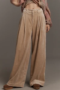 By Anthropologie Pleated Cord Trousers