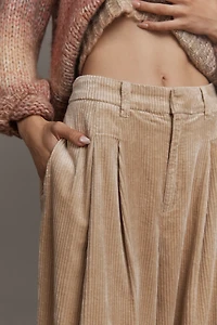 By Anthropologie Pleated Cord Trousers