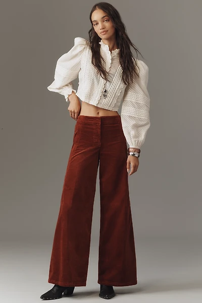Maeve Scallop Wide-Leg Pants: Corduroy Edition