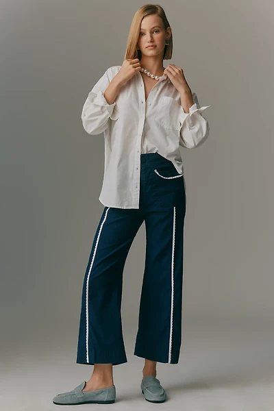 The Colette Flap Pocket Crop Wide-Leg Pants by Maeve