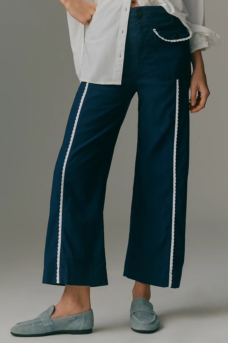 The Colette Flap Pocket Crop Wide-Leg Pants by Maeve
