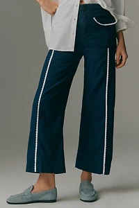The Colette Flap Pocket Crop Wide-Leg Pants by Maeve
