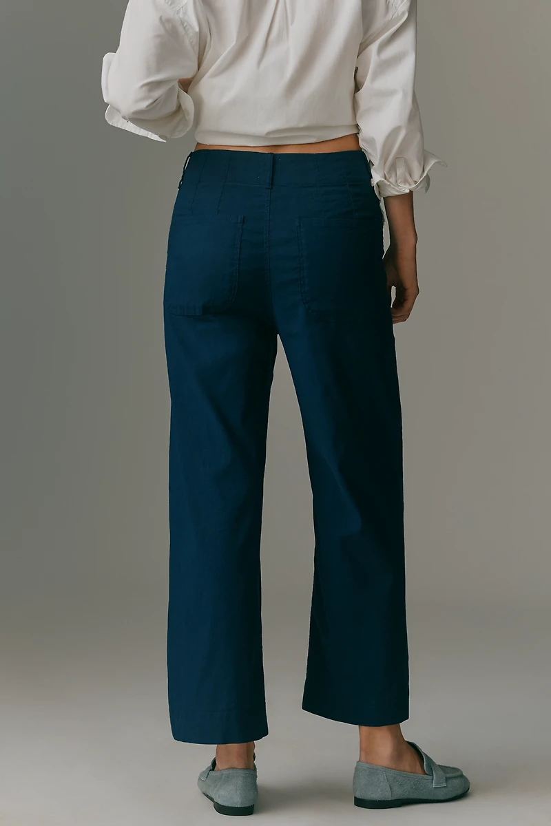 The Colette Flap Pocket Crop Wide-Leg Pants by Maeve