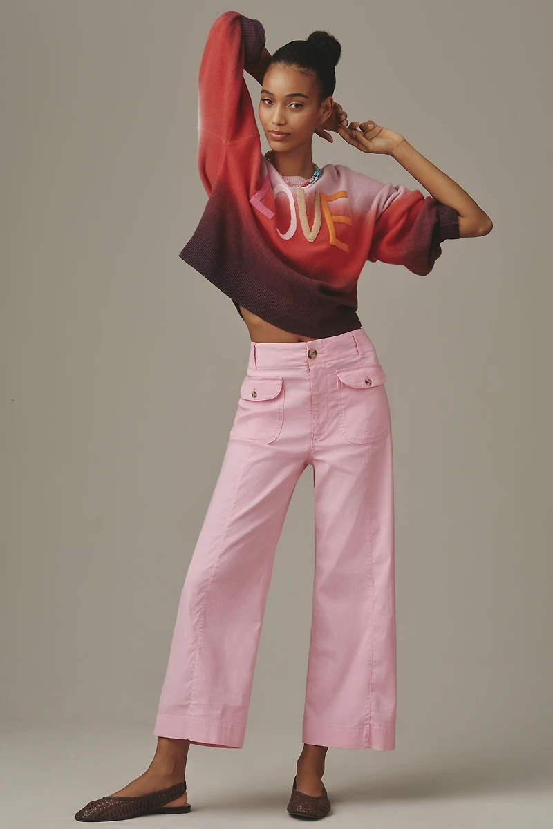 The Colette Flap Pocket Crop Wide-Leg Pants by Maeve