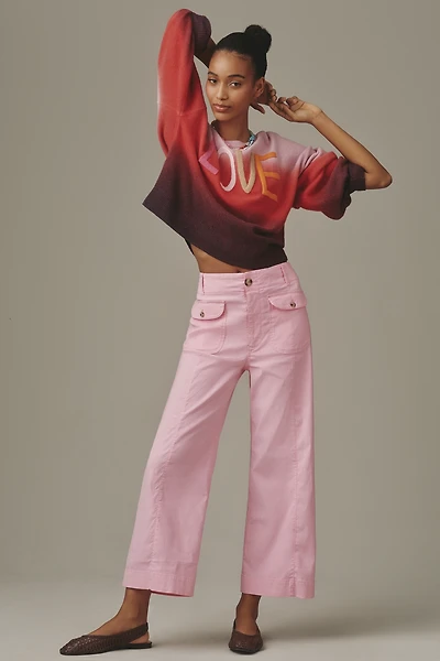 The Colette Flap Pocket Crop Wide-Leg Pants by Maeve