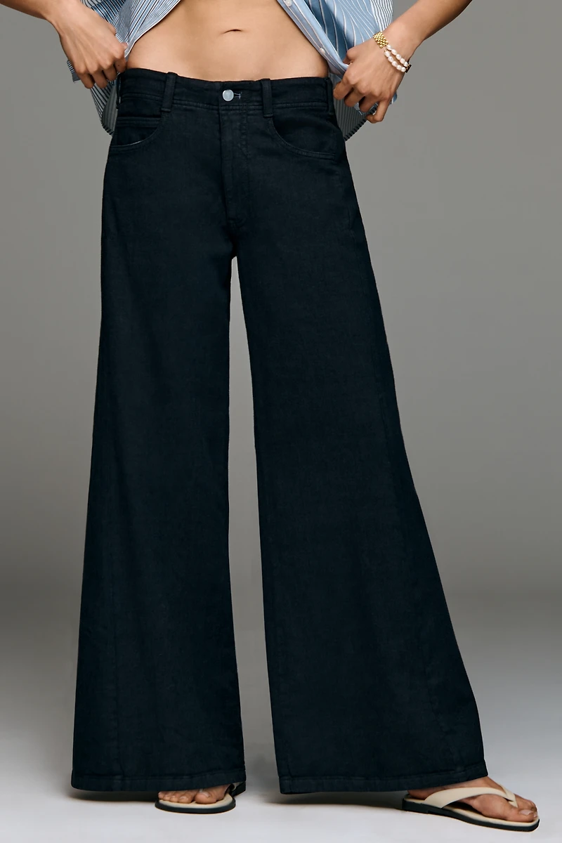 The Adi Mid-Rise Clean-Hem Flare Pants by Pilcro