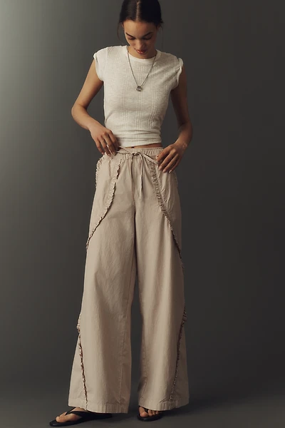 Pilcro Ruffle Easy Wide-Leg Pull-On Pants