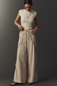 Pilcro Ruffle Easy Wide-Leg Pull-On Pants