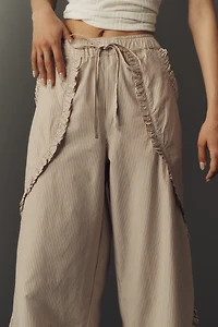Pilcro Ruffle Easy Wide-Leg Pull-On Pants