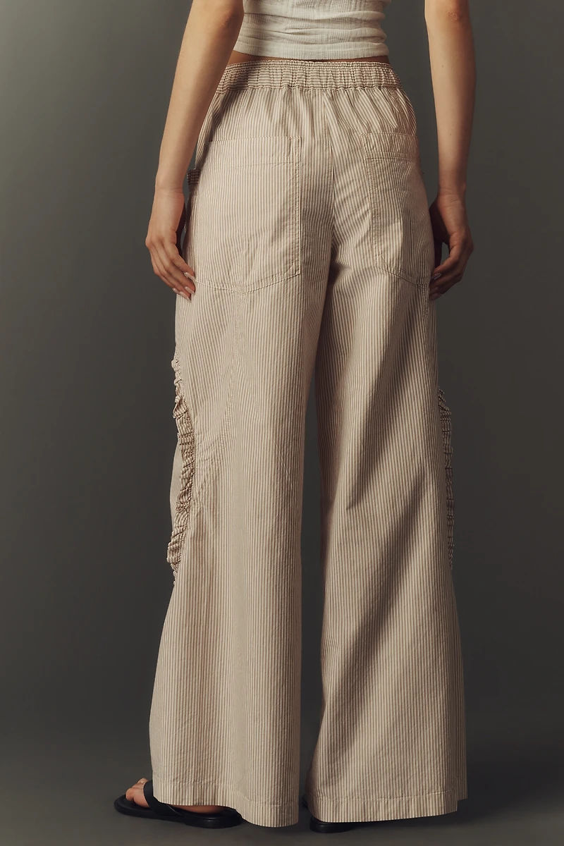 Pilcro Ruffle Easy Wide-Leg Pull-On Pants