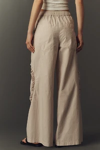 Pilcro Ruffle Easy Wide-Leg Pull-On Pants