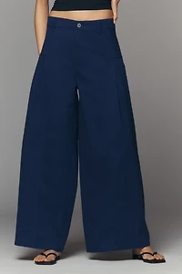 Maeve Wide-Leg Pleated Pants