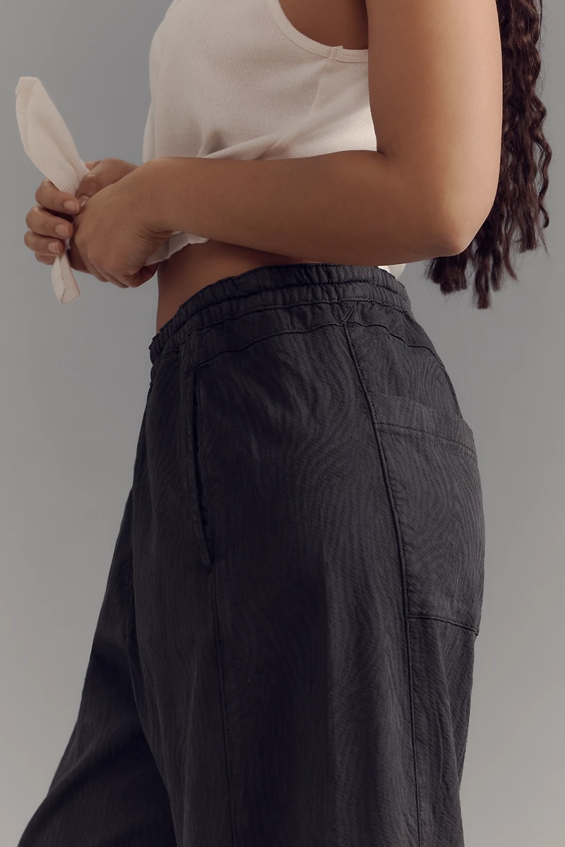 The Izzie Relaxed Pull-On Barrel Pants by Pilcro: Jacquard Edition