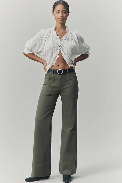 The Rylan Relaxed High-Rise Flare Pants by Pilcro