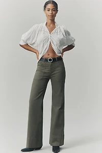 The Rylan Relaxed High-Rise Flare Pants by Pilcro