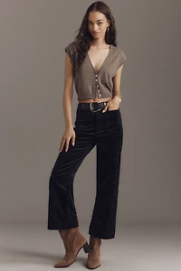 The @merricksart Colette Crop Corduroy Heart-Print Pants by Maeve